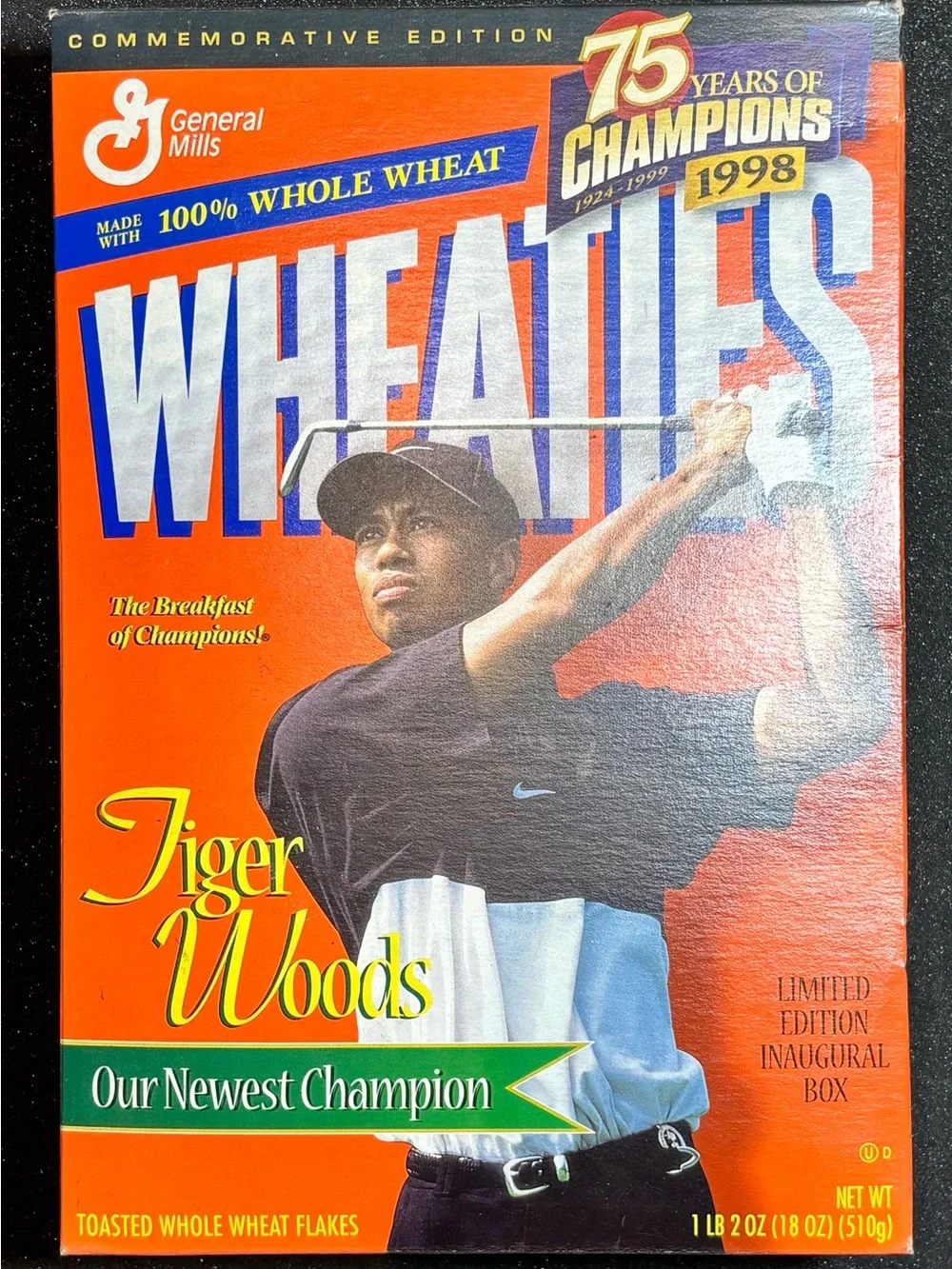 General Mills Wheaties 75 Years of Champions 1998 Tiger Woods Commemorative Box